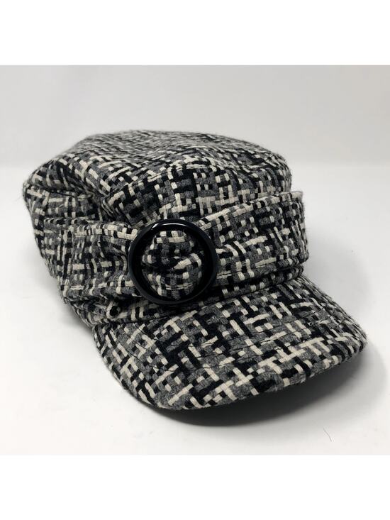 Wool Tweed Newsboy Cap Grey Black Bill Black Detail Tween Newsie Style